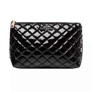 MZ Wallace Black Lacquer Cosmetic Pouch Medium